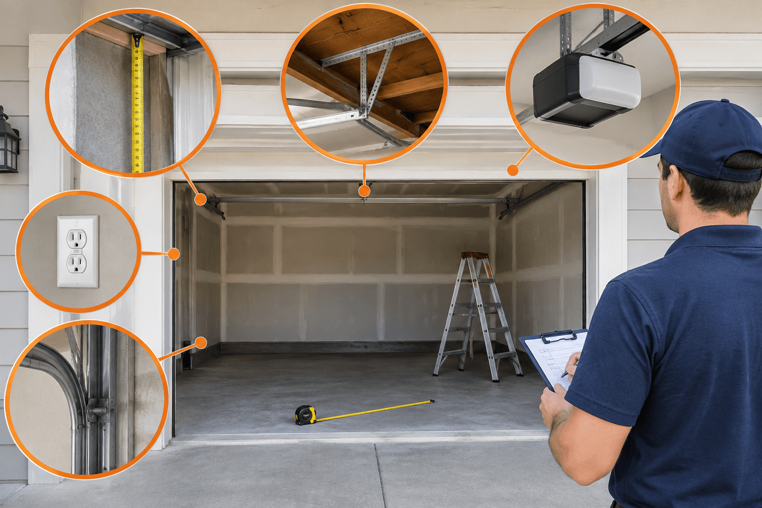Garage door preparation before installation in Allen TX