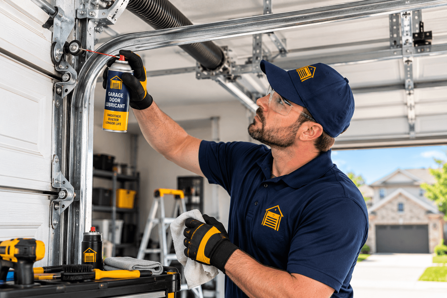 Garage door maintenance project in Allen Texas