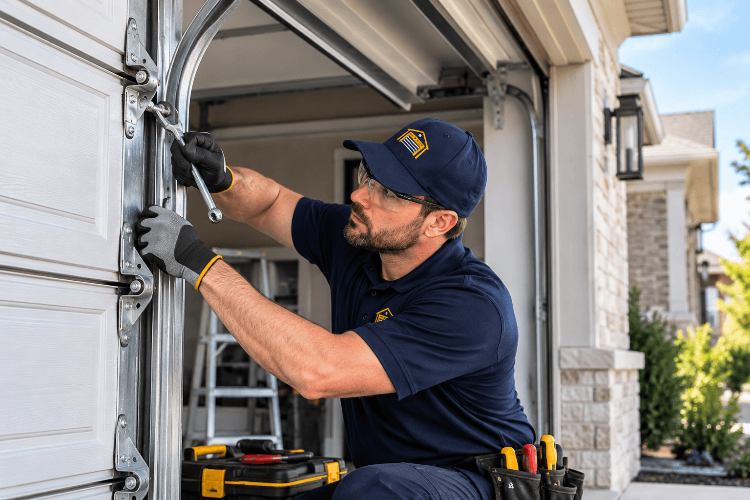 Garage door repair project in Allen Texas