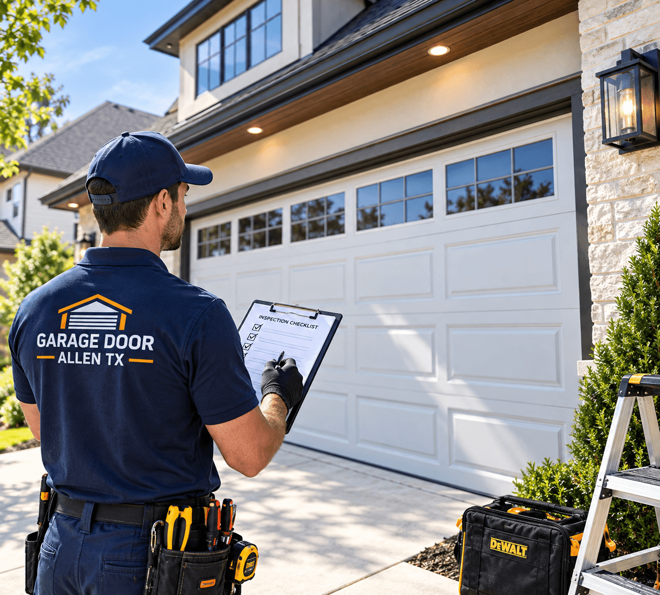 Garage door system inspection for Allen Texas property